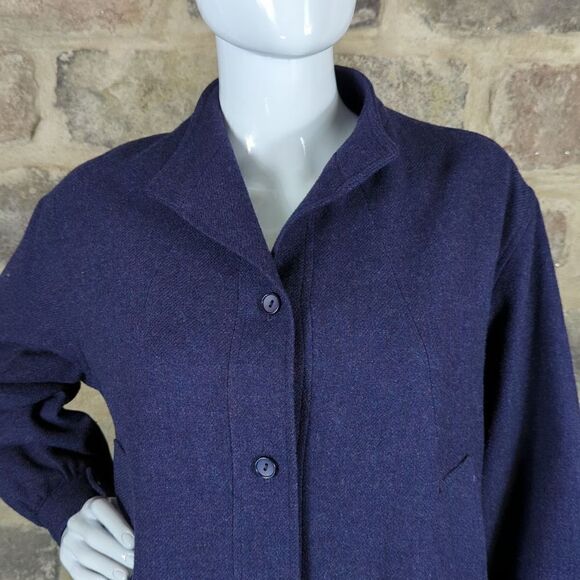 vintage James Pringle of Scotland wool coat Woman's size 14 Blue - Picture 2 of 16